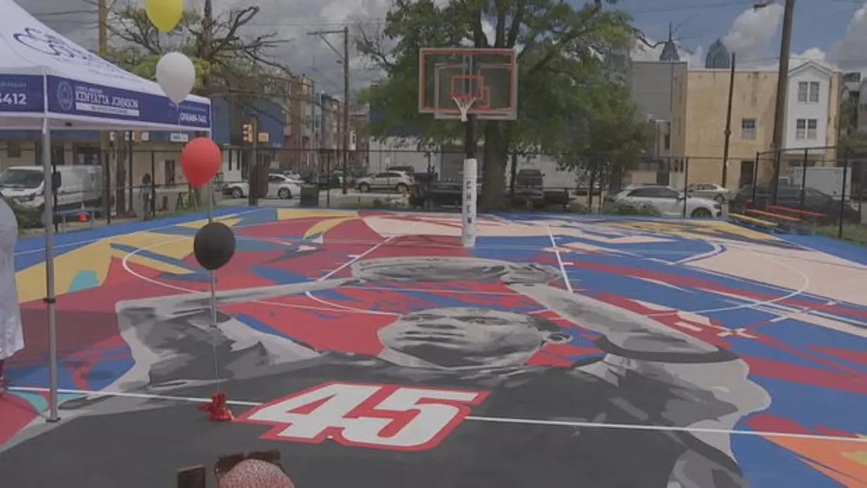 Late NBA player and South Philadelphia native, Rasual Butler, honored with court-length mural at Chew Playground