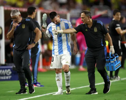 Soccer-Argentina's Messi goes off injured in Copa final