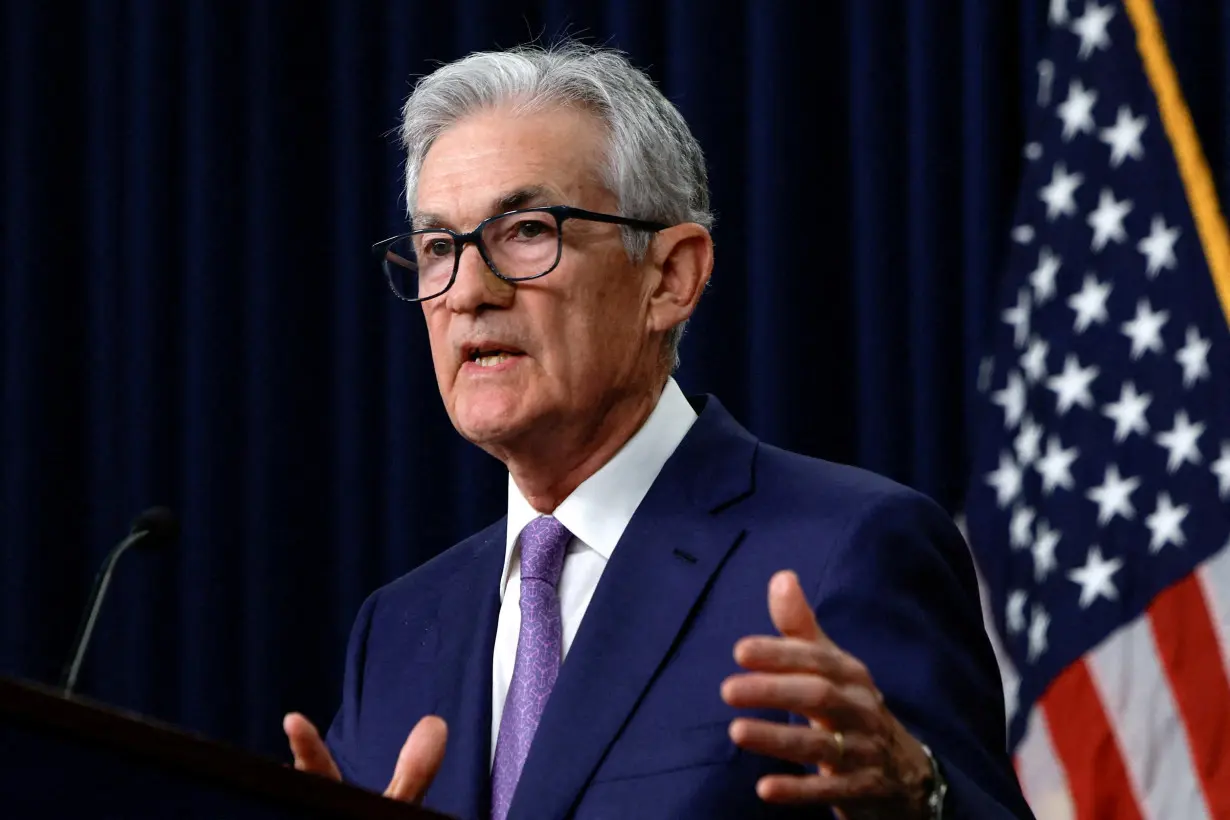 FILE PHOTO: FILE PHOTO: U.S. Federal Reserve Chair Jerome Powell delivers remarks during a press conference, in Washington