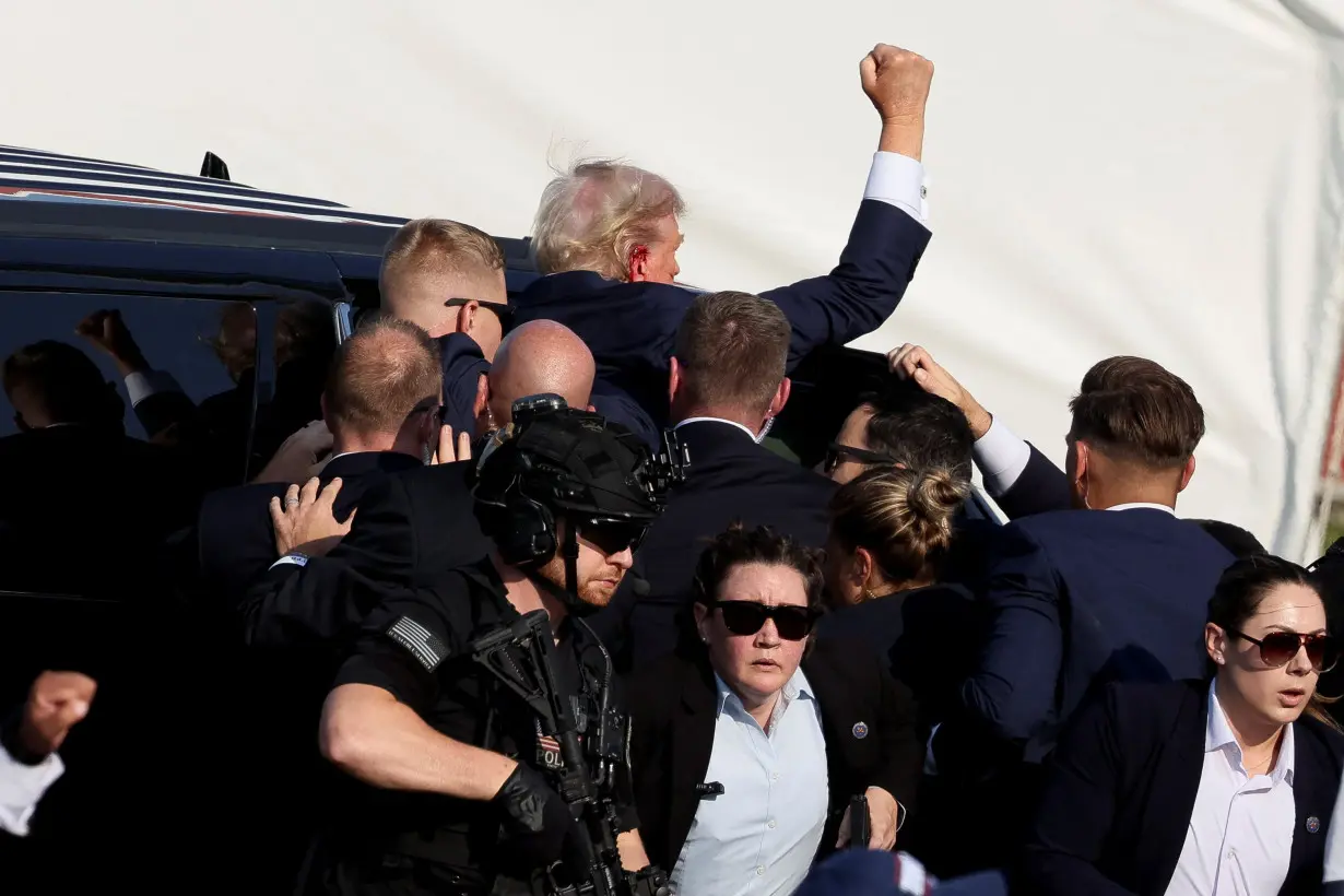 Republican presidential candidate Donald Trump holds a campaign rally in Butler