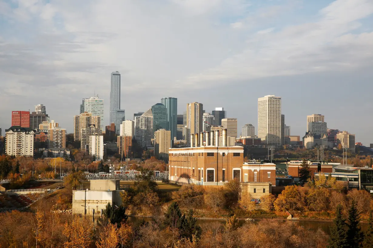 The downtown city skyline of Edmonton