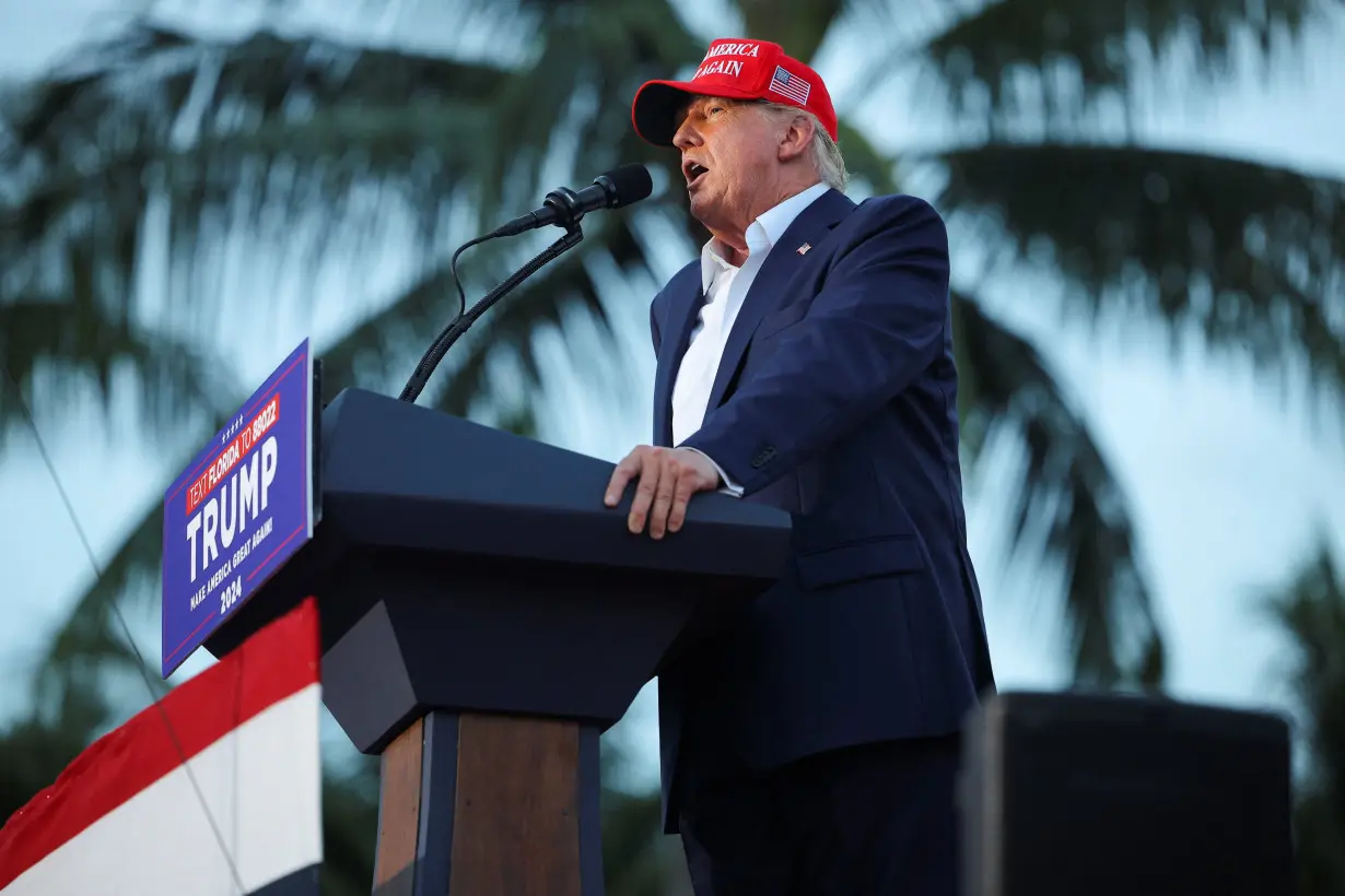 Republican presidential candidate and former U.S. President Trump holds campaign rally in Doral