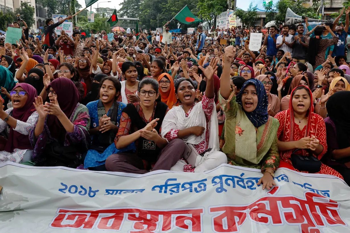 FILE PHOTO: Students and job seekers protest to ban quotas for government job