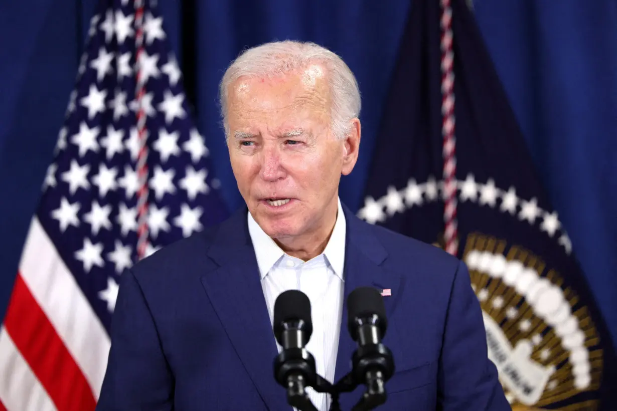 FILE PHOTO: U.S. President Joe Biden delivers remarks following the incident that occurred at a campaign rally for former U.S. President Donald Trump, in Rehoboth Beach