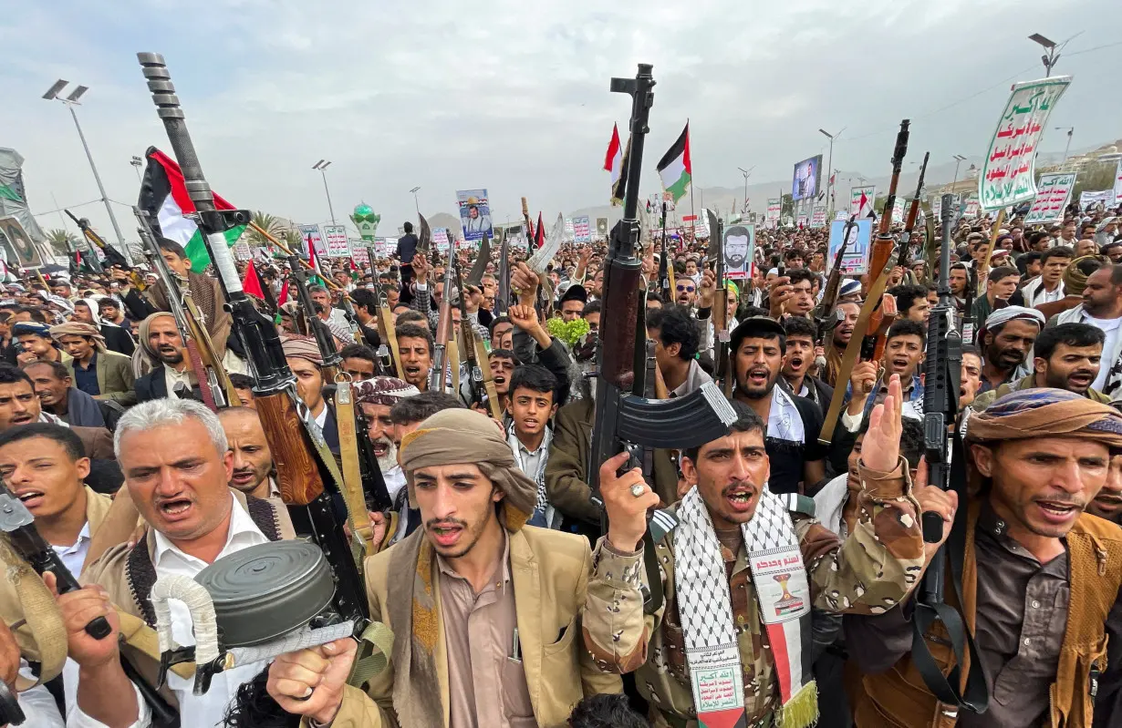 FILE PHOTO: Demonstration in solidarity with Palestinians in the Gaza Strip, in Sanaa