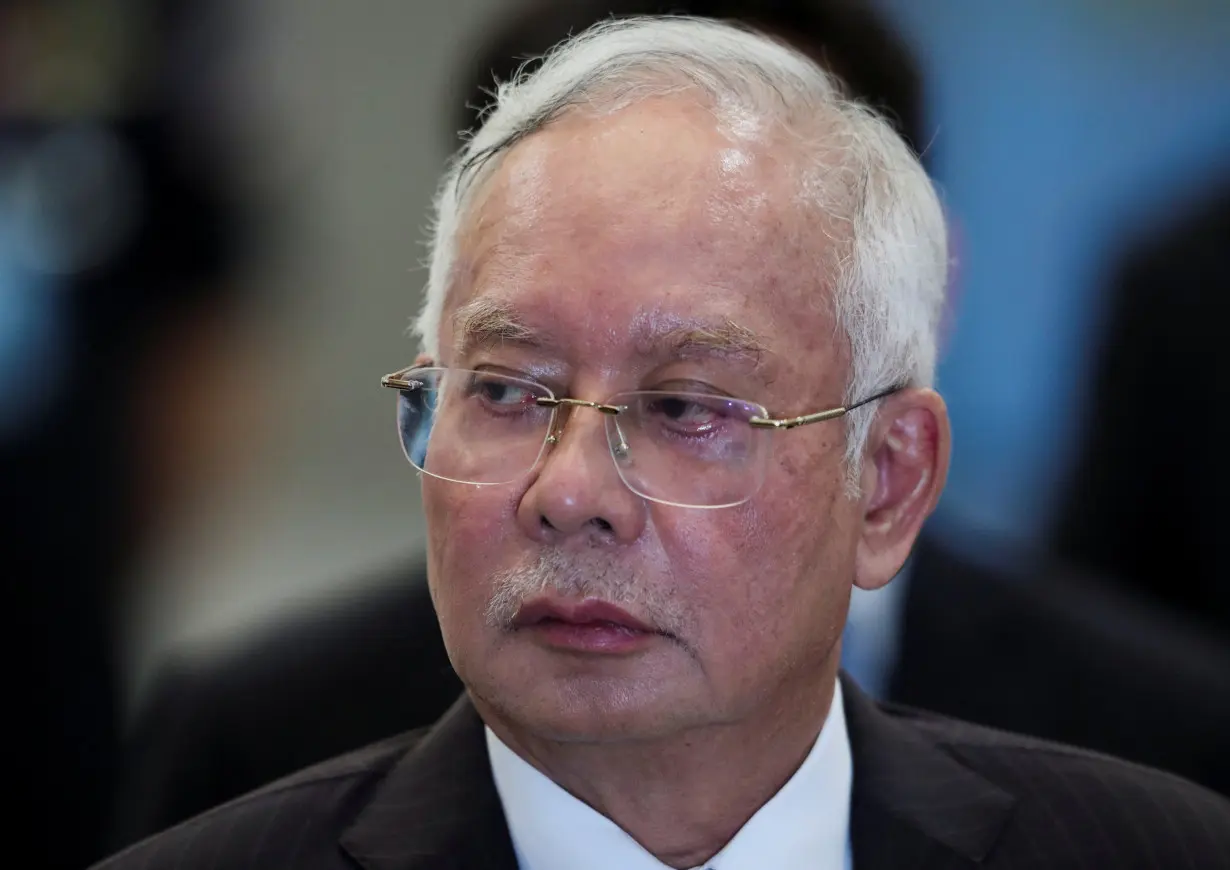 Former Malaysian PM Najib Razak speaks during a news conference at the Federal Court in Putrajaya