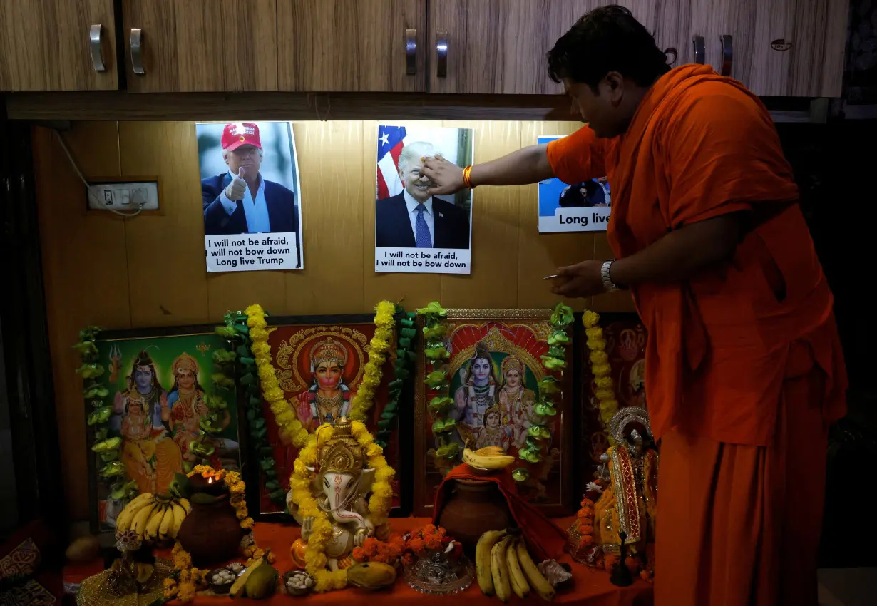 Special prayer for the longevity of former U.S. President Donald Trump, in New Delhi