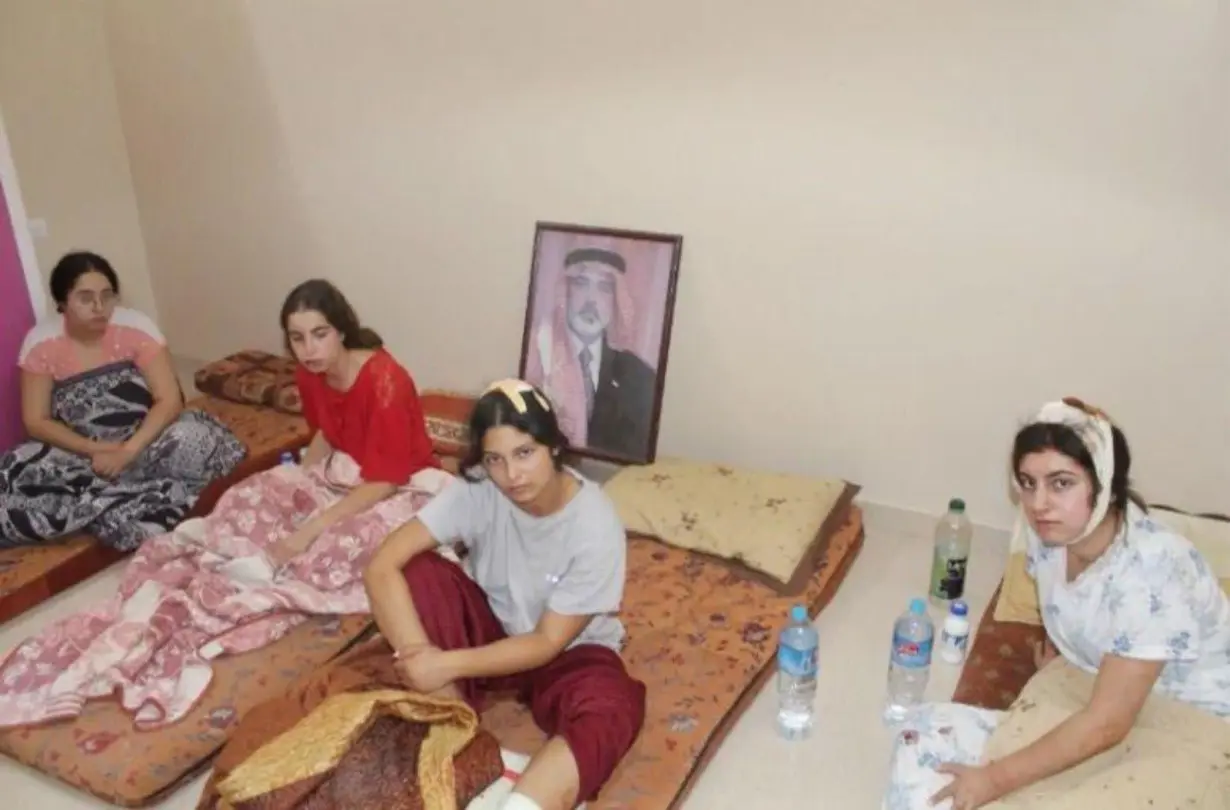 Liri Albag, Agam Berger, Daniella Gilboa, Karina Ariev are seen in this image taken in the early days of their captivity in Gaza.