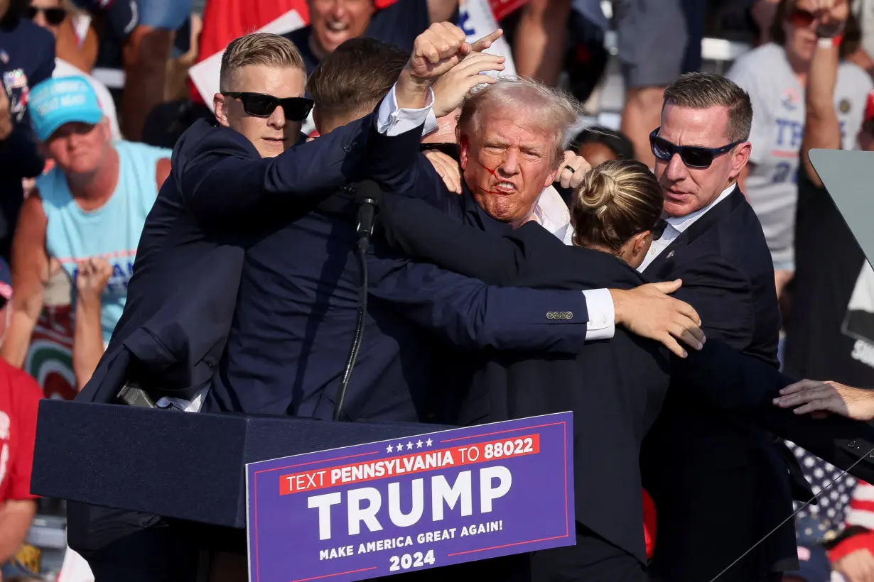 Republican presidential candidate Donald Trump holds a campaign rally in Butler