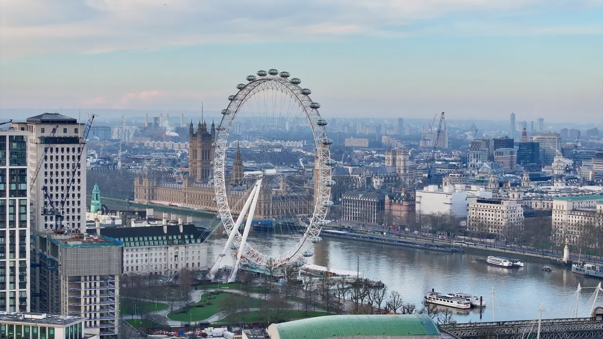 A drone view of London