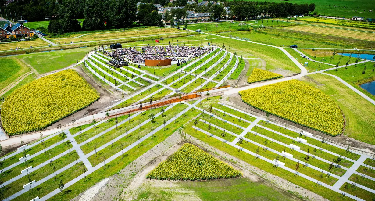 FILE PHOTO: The National Monument for the victims of the Malaysia Airlines crash in Ukraine in 2014 is formed by trees in the shape of a ribbon in Vijfhuizen