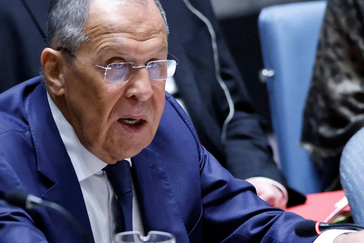 Russian Foreign Minister Sergei Lavrov chairs a meeting of the United Nations Security Council in New York