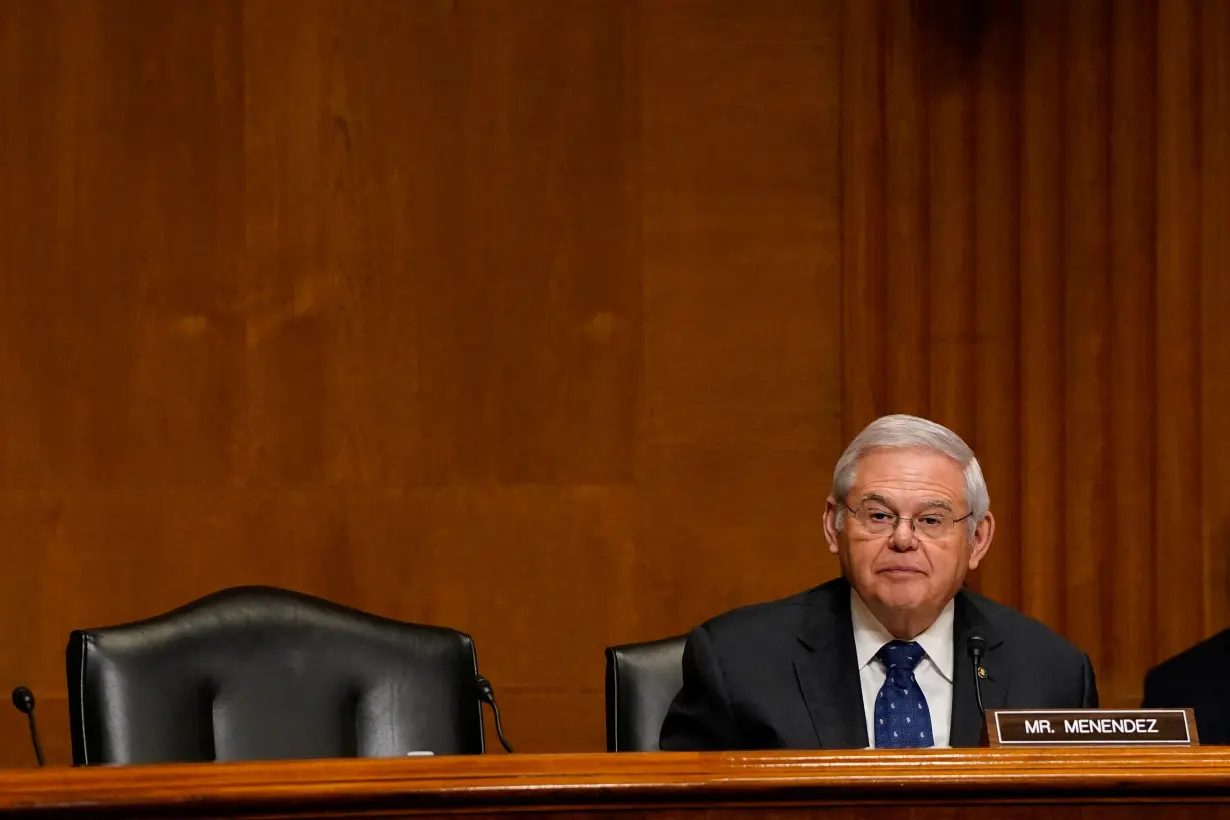 FILE PHOTO: U.S. Senator Bob Menendez (D-NJ) attends a Senate Finance Committee hearing on the 2025 budget on Capitol Hill in Washington