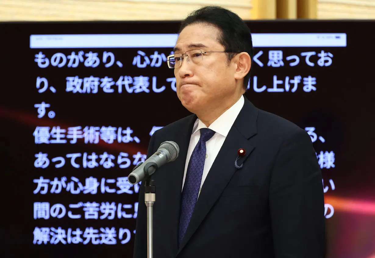 Japan's prime minister apologizes to people forcibly sterilized under former eugenics law