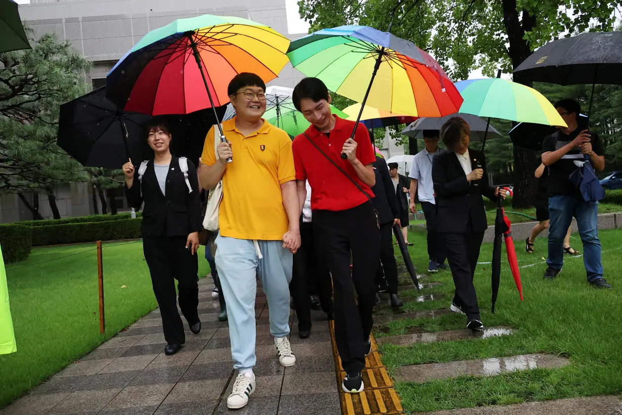 South Korea's top court upholds landmark ruling over same-sex spousal state benefits, in Seoul