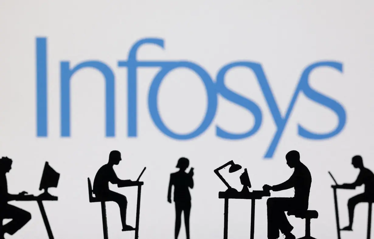 Illustration shows Infosys logo