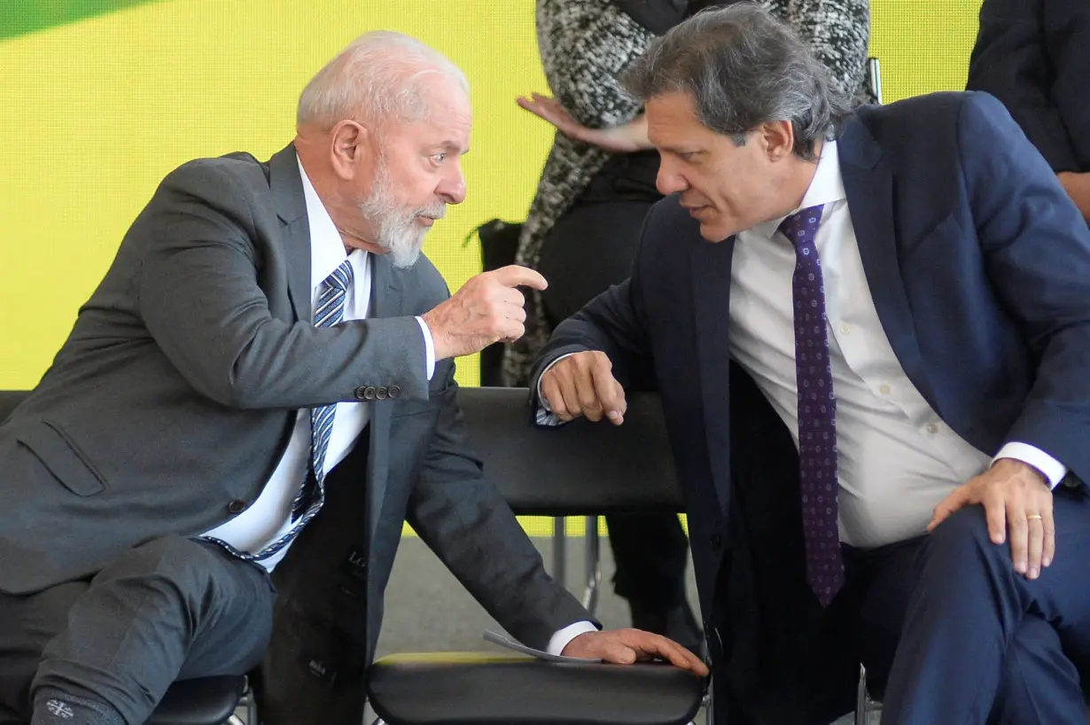 Brazilian President Luiz Inacio Lula da Silva attends a meeting at the Planalto Palace in Brasilia