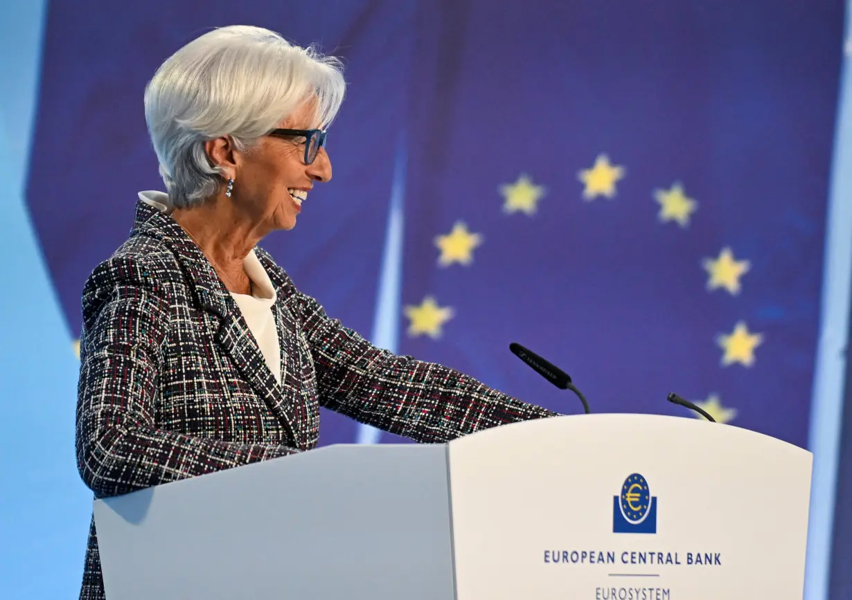 ECB president Lagarde attends a press conference following the Governing Council's monetary policy meeting, in Frankfurt