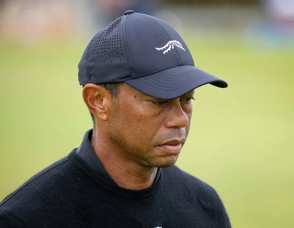 Tiger Woods during a practice round prior to the Open Championship at Royal Troon in Scotland on July 17.