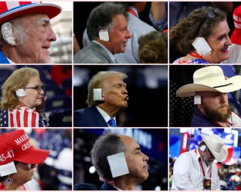 Trump-style ear bandages are new trend at Republican National Convention
