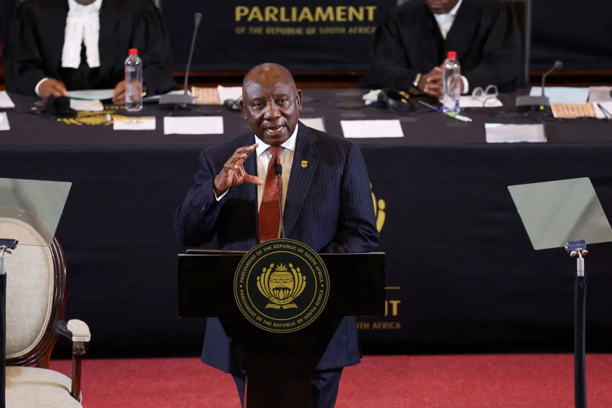 Parliament address by South Africa's President Cyril Ramaphosa in Cape Town