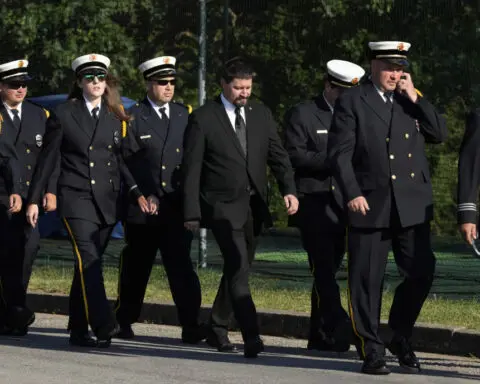 Thousands gather at banquet hall to celebrate life of former fire chief killed at Trump rally