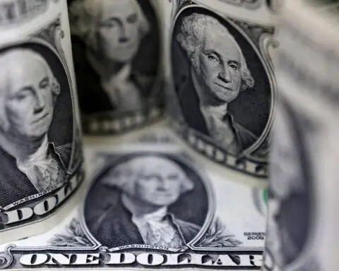 Dollar climbs for the week, cyber outage unsettles investors