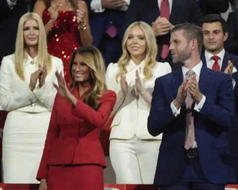 Former first lady Melania Trump makes a rare appearance on the Republican convention's last night