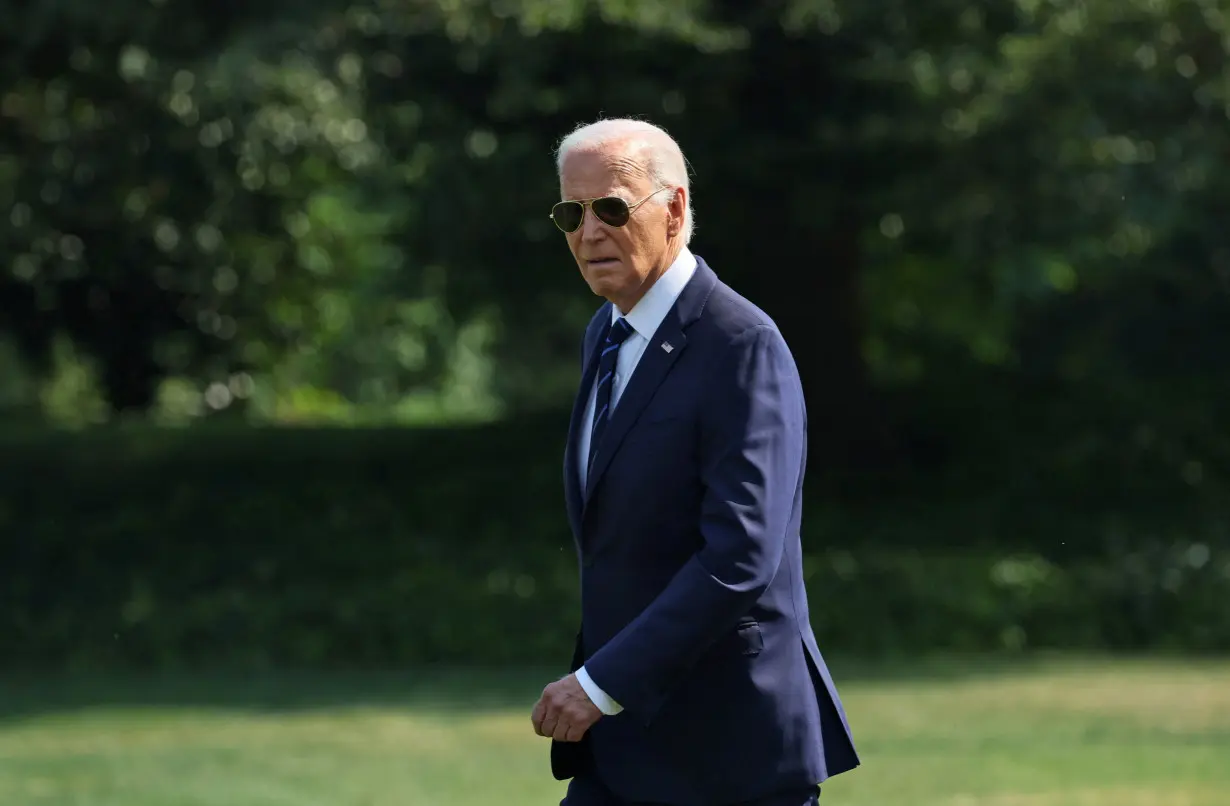 U.S. President Joe Biden boards Marine One for travel to Las Vegas, Nevada