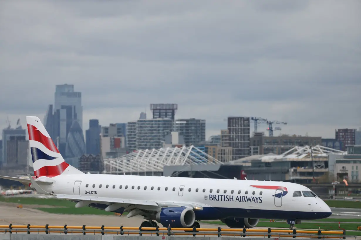 A British Airways Embraer ERJ-190SR takes off from London City Airport