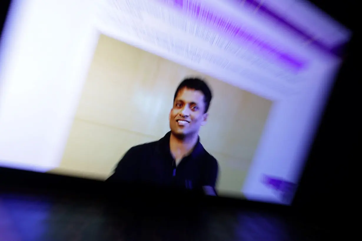 Illustration shows BYJU'S Owner Byju Raveendran photo on his company web page