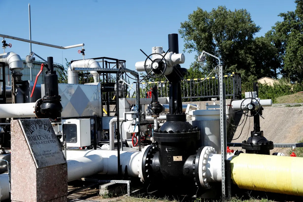 The receiver station of the Druzhba oil pipeline between Hungary and Russia is seen at the Hungarian MOL Group's Danube Refinery in Szazhalombatta