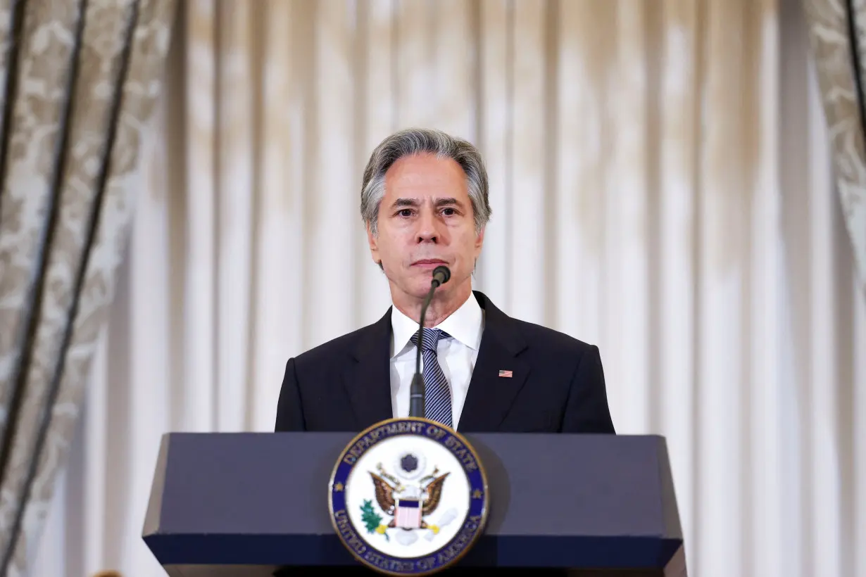 U.S. Secretary of State Antony Blinken delivers remarks during the release of the 2024 Trafficking in Persons (TIP) Report