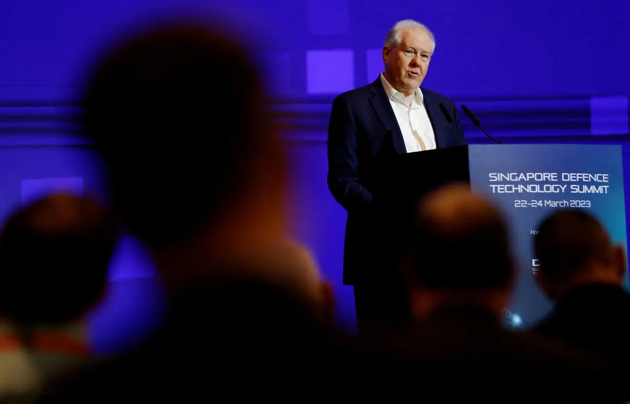 FILE PHOTO: U.S Secretary of the Air Force Frank Kendall speaks at the Singapore Defence Technology Summit in Singapore