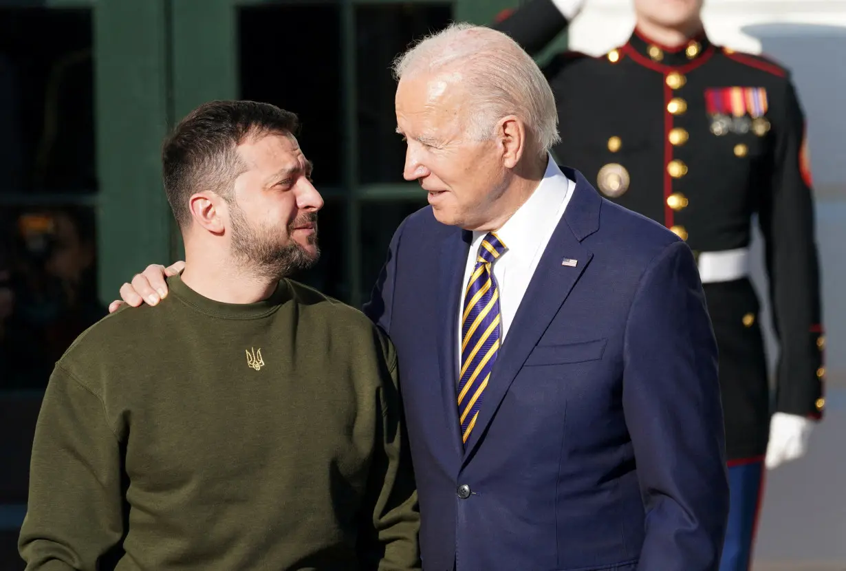 FILE PHOTO: U.S. President Biden welcomes Ukraine's President Zelenskiy at the White House in Washington