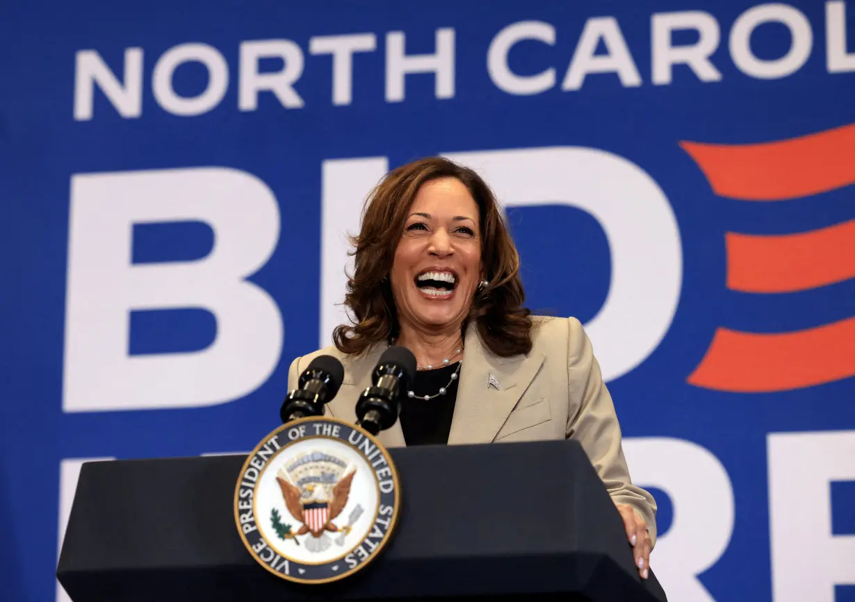 FILE PHOTO: U.S. Vice President Kamala Harris campaigns in Fayetteville