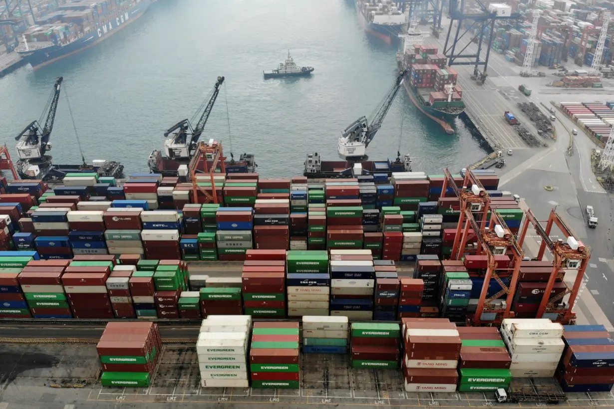 FILE PHOTO: Containers at Hong Kong port