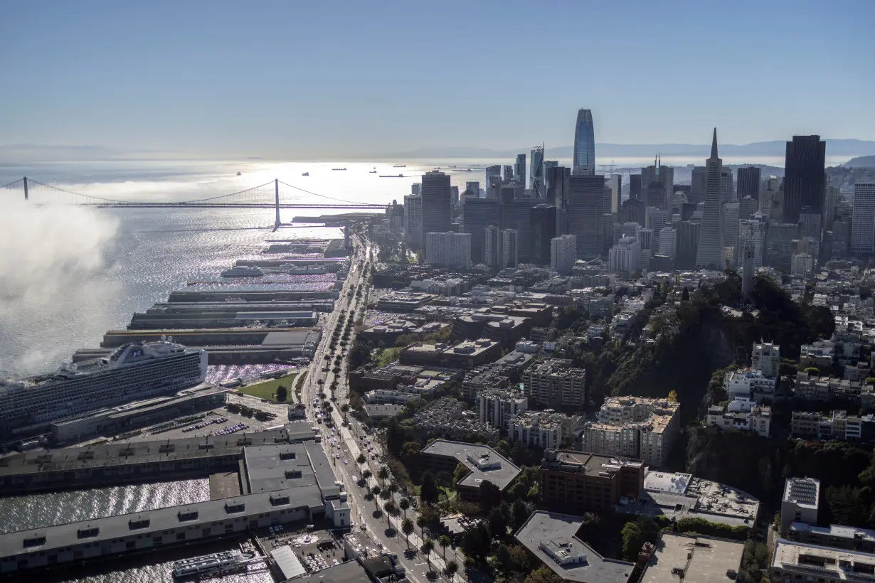 FILE PHOTO: An aerial view of the San Francisco city skyline in California