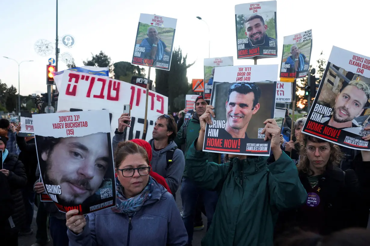 FILE PHOTO: Protest calling for a deal and the release of Israeli hostages held in Gaza, in Jerusalem