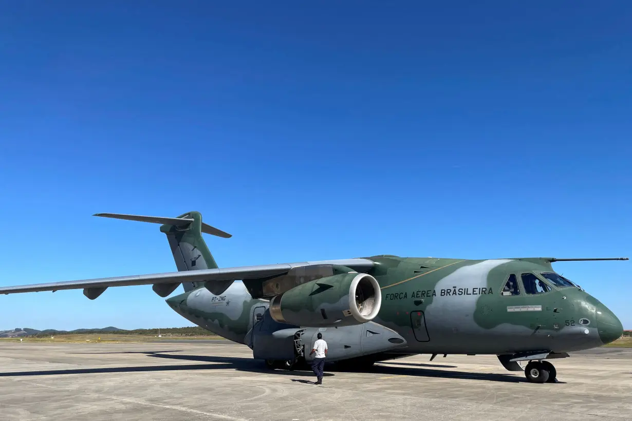 FILE PHOTO: Embraer's C-390 Millennium military aircraft is seen at the firm's headquarters in Sao Jose dos Campos