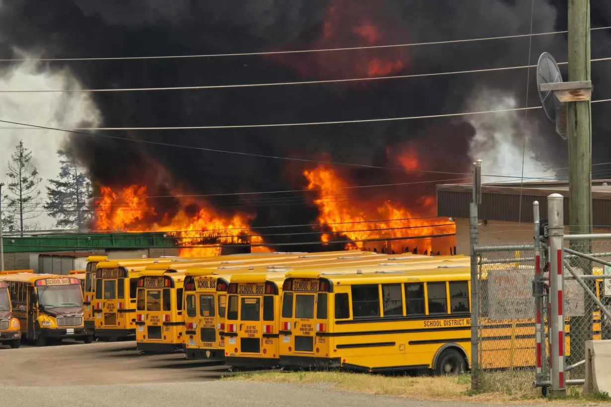 Wildfire burns on the edge of the Cariboo region city of Williams Lake