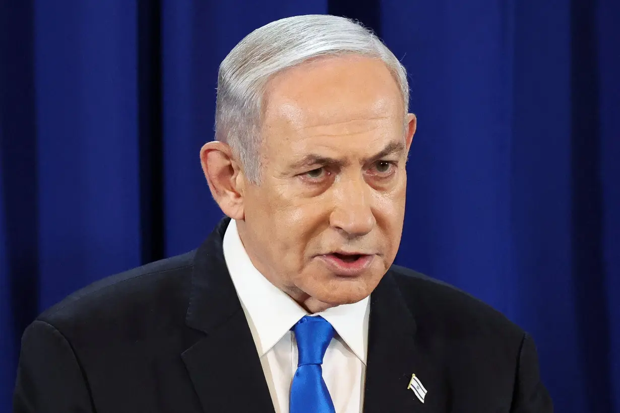 Israeli PM Netanyahu press conference amid the ongoing conflict in Gaza between Israel and Hamas, in Tel Aviv