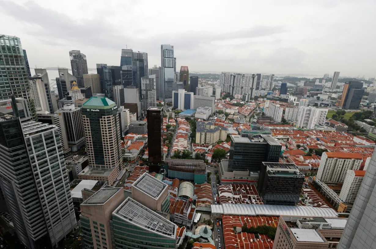 A view of the central business district in Singapore