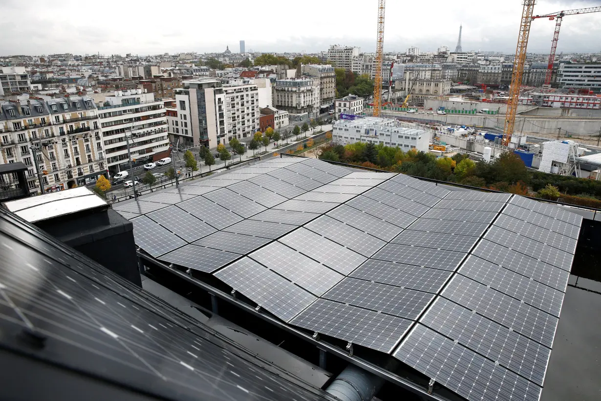 FILE PHOTO: A general view shows solar panels installed in the 