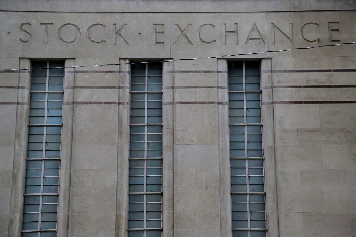 The facade of the original Toronto Stock Exchange building is seen in Toronto