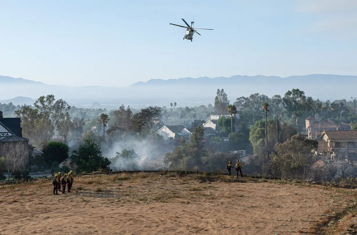 The blaze destroyed six homes in Riverside, California, officials said.