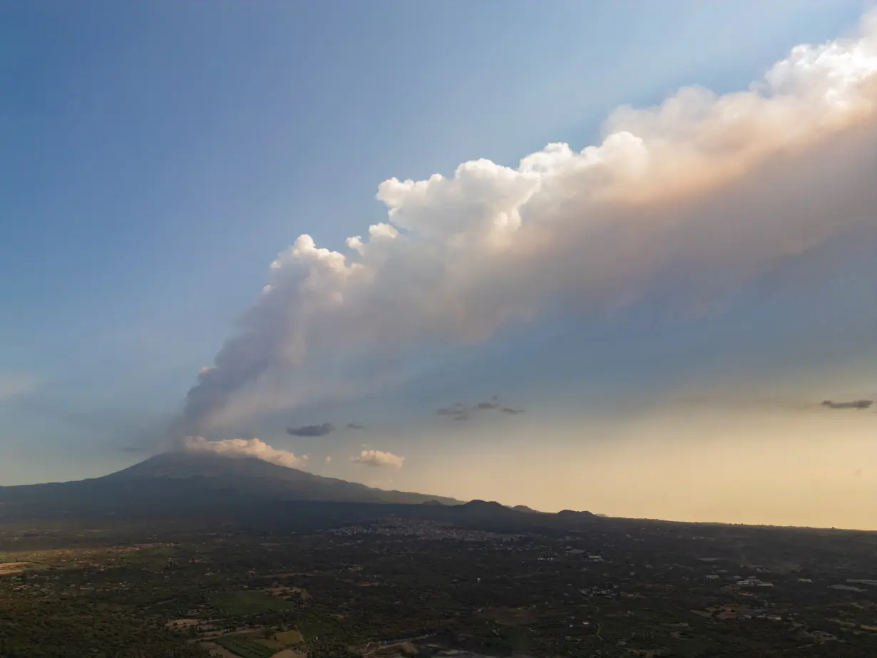 Italy's Mount Etna erupts