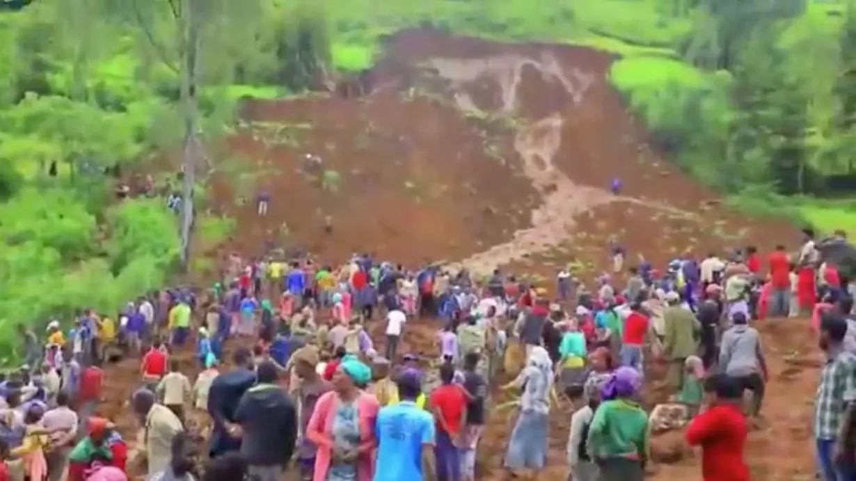 The aftermath of a landslide in Gofa zone in Southern Ethiopia regional state