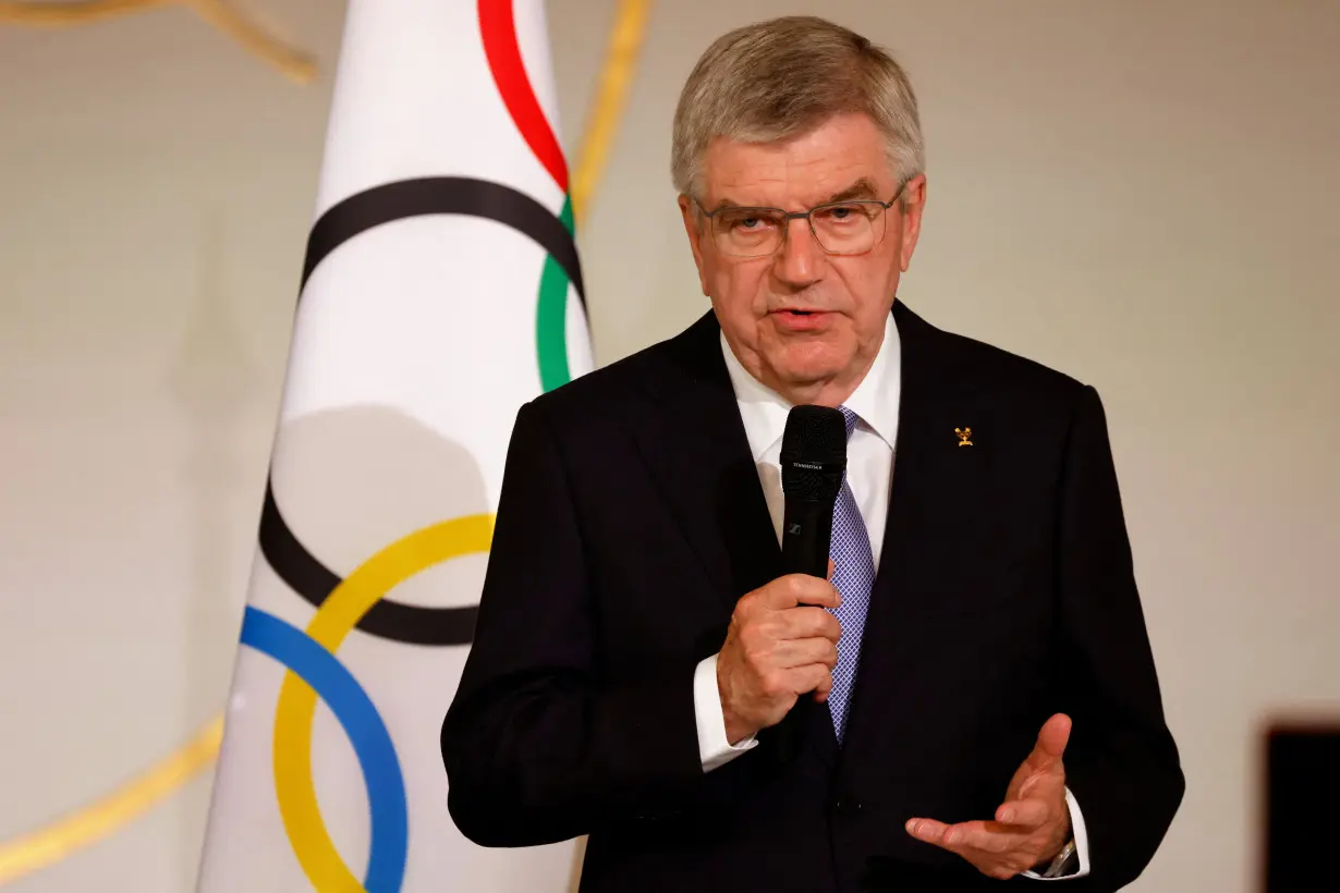 Reception for international journalists accredited for the Paris 2024 Olympic Games at the Elysee Presidential Palace, in Paris