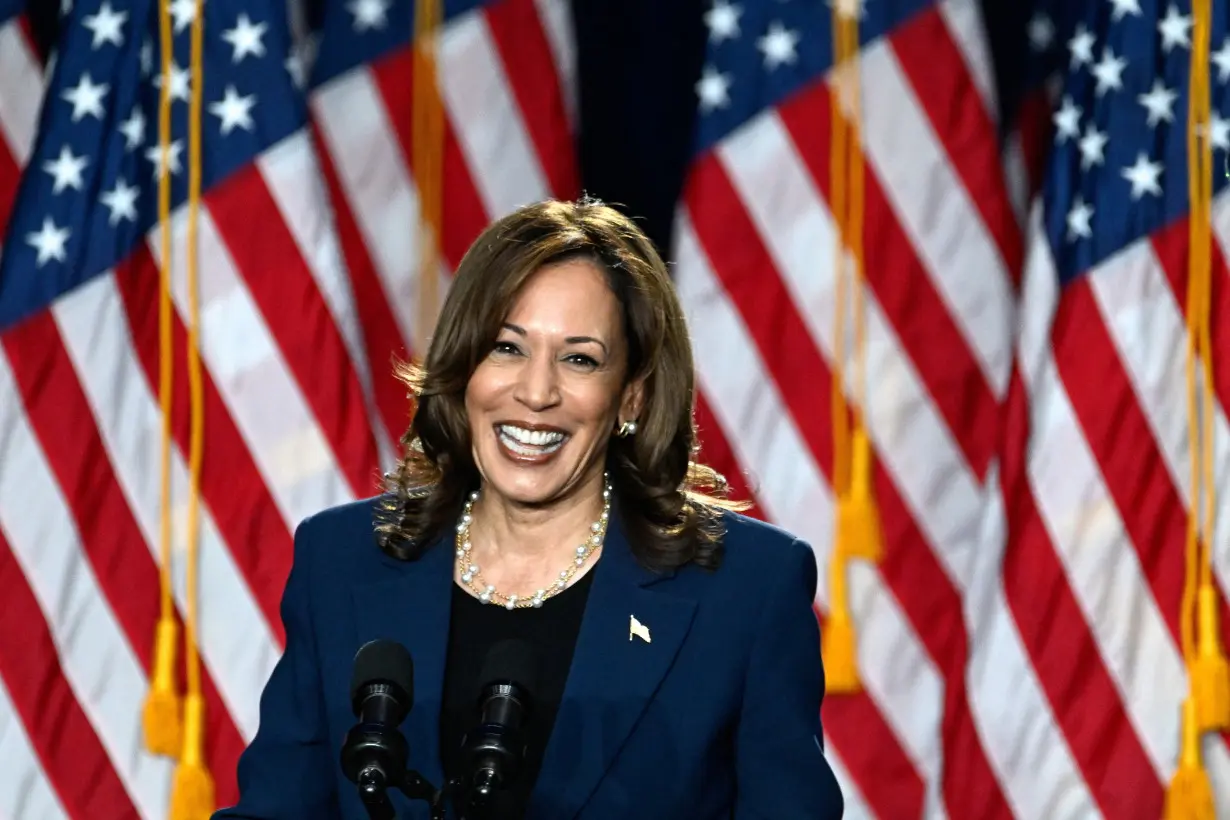 U.S. Vice President Kamala Harris attends a campaign event at West Allis Central High School